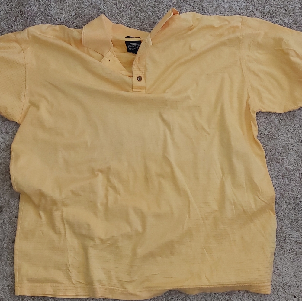 Short sleeved yellow golf shirt